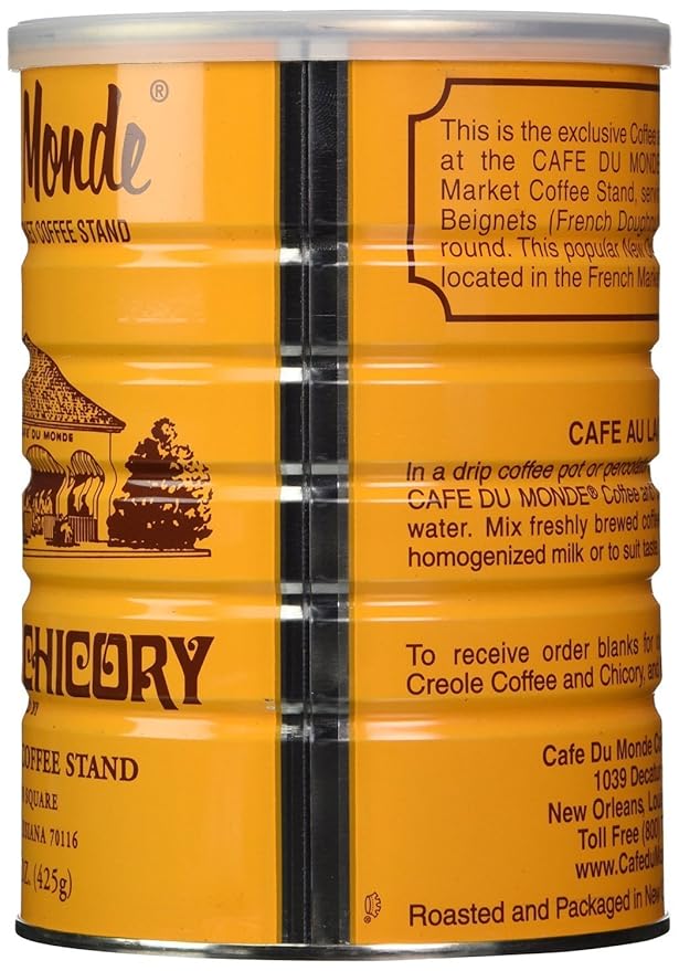 Cafe Du Monde Coffee and Chickory Bundle - New Orleans French Roast Assortment 15 oz Original and 13 oz 2 Piece