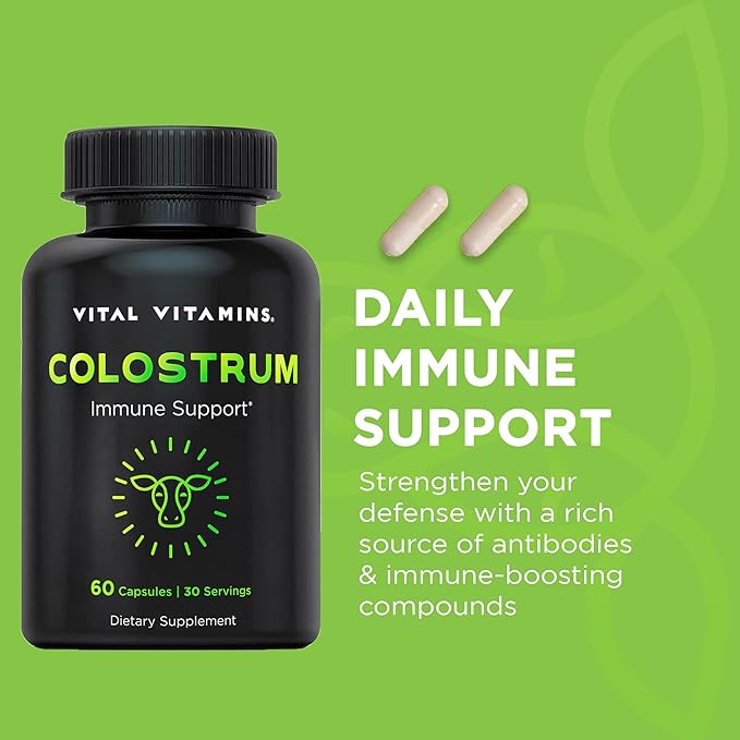 Vital Vitamins Vegan Collagen Booster Capsules + Colostrum Capsules Supplement