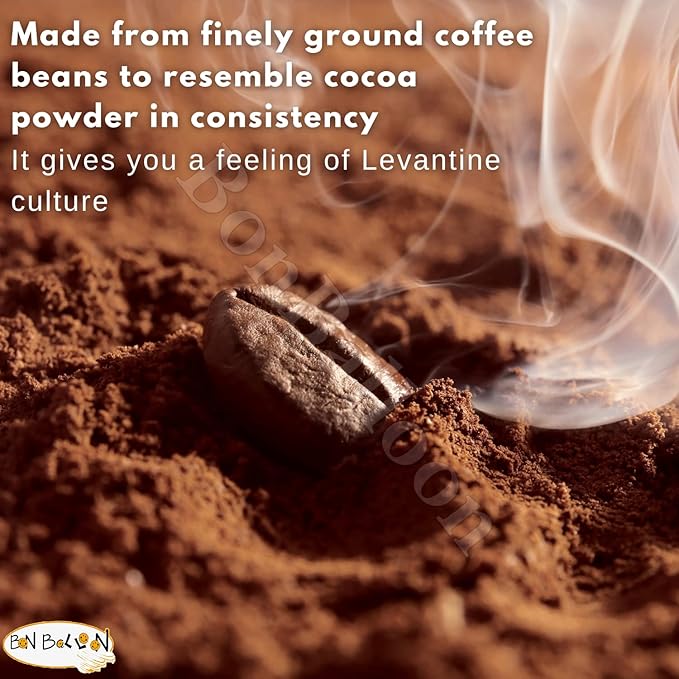 Abu Auf Abuauf Oriental Original Turkish Coffee Cafe Arabic Arabian Arabica Ground Roasted Mud Coffee Light Roast Blend (Light Roast With Cardamom 7.05 oz / 200 gm) بن ابو عوف محوج فاتح بالحبهان