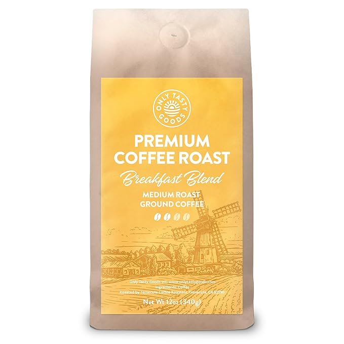 Breakfast Blend Medium Roast Ground Coffee Speciality Fresh Roasted 12 oz.