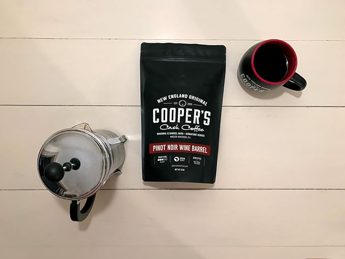 Wine Barrel Coffee Pinot Noir Aged Rwanda Beans Incredibly Complex &amp Smooth Roasted Fresh - Whole bean 12oz Bag