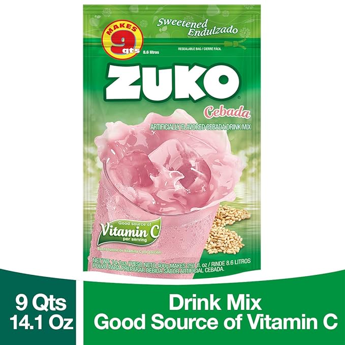 Zuko Cebada Instant Powder Drink | Family Pack | No Sugar Needed | Vitamin C | 14.1 Ounce (Pack of 2)