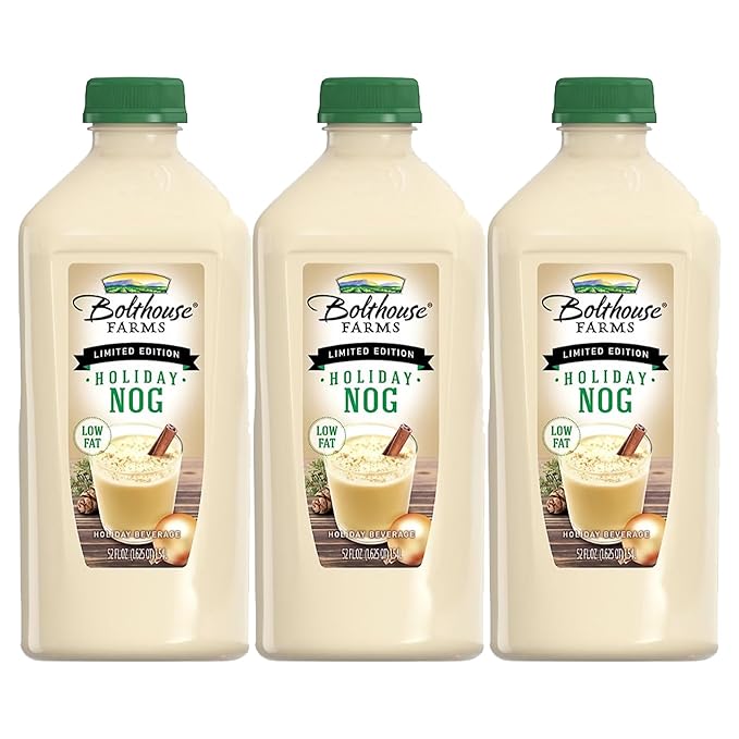 Bolt house Farm Holiday Nog 100% Fruit Juice Smoothie | 52 oz (Pack of 3)