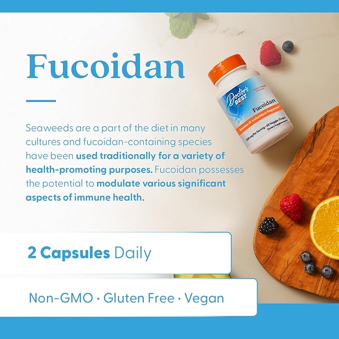 Doctors Best Fucoidan Immune &amp Antioxidant Support Non-GMO Gluten Free Vegan 60 Veggie Cap