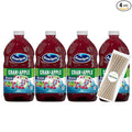 Ocean Spray Cran Apple Fruit Juice Drink 64 fl oz Plastic Bottle 4 Pack + 15 Sugarcane Disposable Straws by KOOL8SHOP Infinite Deals