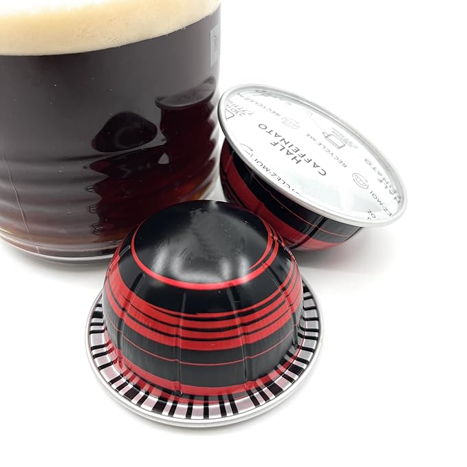 Half Caffeinato Coffee Pods The Perfect Blend Premium Coffee &amp Espresso Capsules Brews 230ml / 7.7 Ounce 10-Capsule Pods Pack