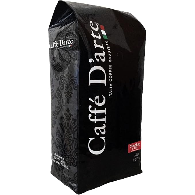 Caffe D’arte Meaning of Life Ground Coffee – Medium‑Dark Roast Well‑Balanced Flavor Roasted in Seattle Ideal for Drip Brewing 5 lb