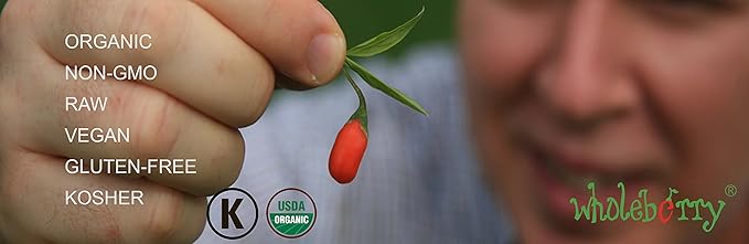 Wholeberry organic wolfberry gouqi Goji (Organic Fresh Goji Juice 12 packs 12 oz)