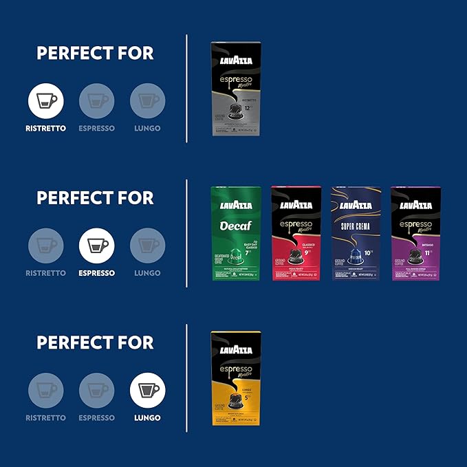 Lavazza Espresso Favorites Collection of Aluminum Capsules Compatible with Nespresso* Original Machines Contains Light Medium and Dark Espresso Roast (60 Capsules)