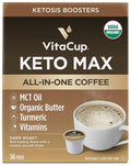 VitaCup Keto Max Dark Roast Coffee Pods Ketosis &amp Energy Butter MCT Oil Turmeric B Vitamins D3 All-In-One Keto Single Serve Pod Compatible with Keurig K-Cup Brewers 36 Ct