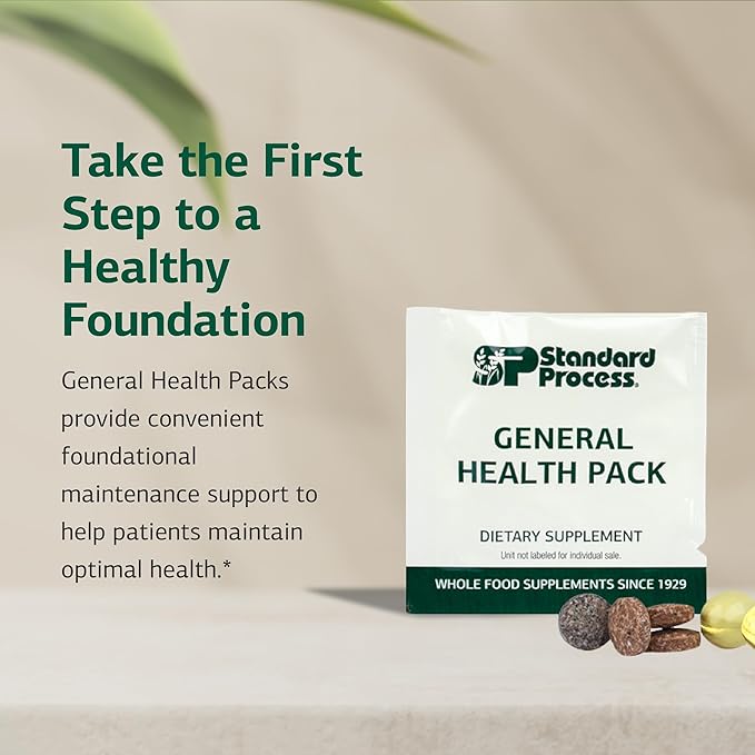 Standard Process General Health Pack - Daily Multivitamin &amp Mineral Supplement - Supports Foundational Health &amp Immune Function - 60 Packs