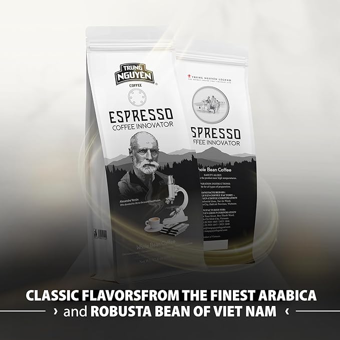TRUNG NGUYEN LEGEND Espresso Innovator Blended Coffee Bean - Bag 17.6 Oz/500gr Arabica Blend Robusta Medium Roast Whole Beans Full Coffee Beans Perfect Flavor