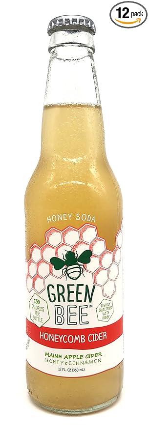 Green Bee Honey Sweetened Soda - Case of 12 (Honeycomb Cider)