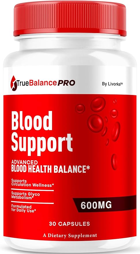 True Balance Blood Support Pro Glycogen Capsules Maximum Strength TrueBalancePro Pills Supplement Multivitamin All Natural Advanced Formula Daily Health &amp Wellness 30 Capsules for 1 Month
