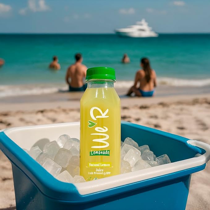 WE’R Natural Lemonade – Cold-Pressed &amp HPP – 20% Real Lemon Juice – 10 Pack – 11.2 fl oz Each (330 ml) – No Preservatives Not From Concentrate