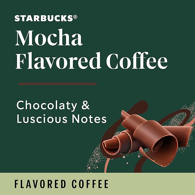 Starbucks Ground Coffee Flavored Hot or Iced Coffee Mocha Six 11 oz Bags