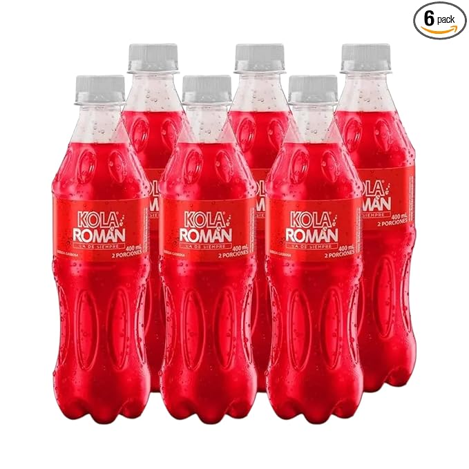 Kola Román Sparkling Soft Drink – Original Flavor – 400 mL Bottles (Pack of 6)