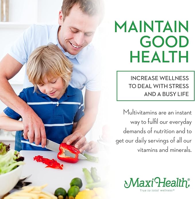 Maxi Health Chewable Multivitamin for Kids Teens and Adults - Cherry Chewable Vitamins for Adults &amp Children - Kosher Kids Multivitamin + Iron (90 Tablets)
