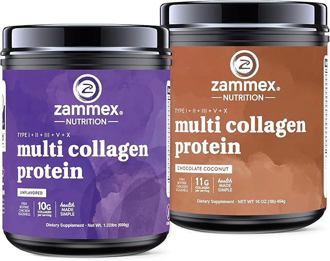 Zammex Multi Collagen Peptides unflavored+Chocolate Flavor