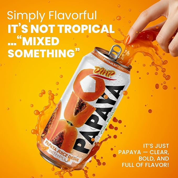 De Mi Pais Papaya Juice with Pulp Premium Quality Refreshing Fruit Beverage Canned Juice Perfect for Tropical Drinks Organic Experience Size 16.57 Fl Oz 24-Pack