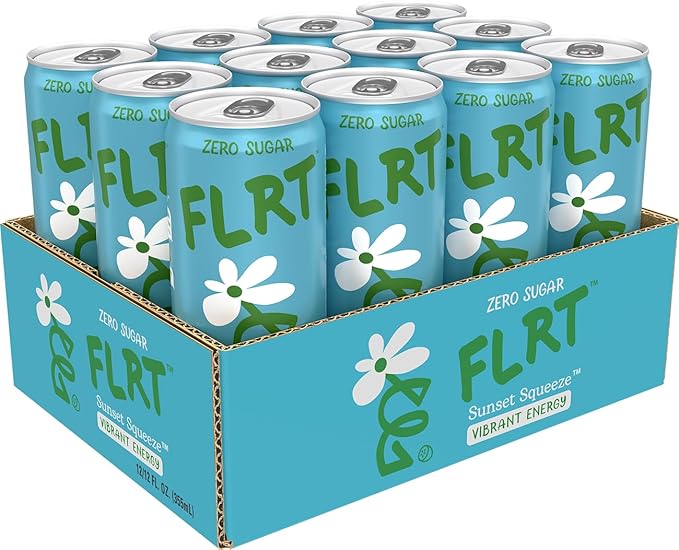 FLRT Energy Sunset Squeeze Clean Energy Energy Drink 12 Fl Oz (Pack of 12)