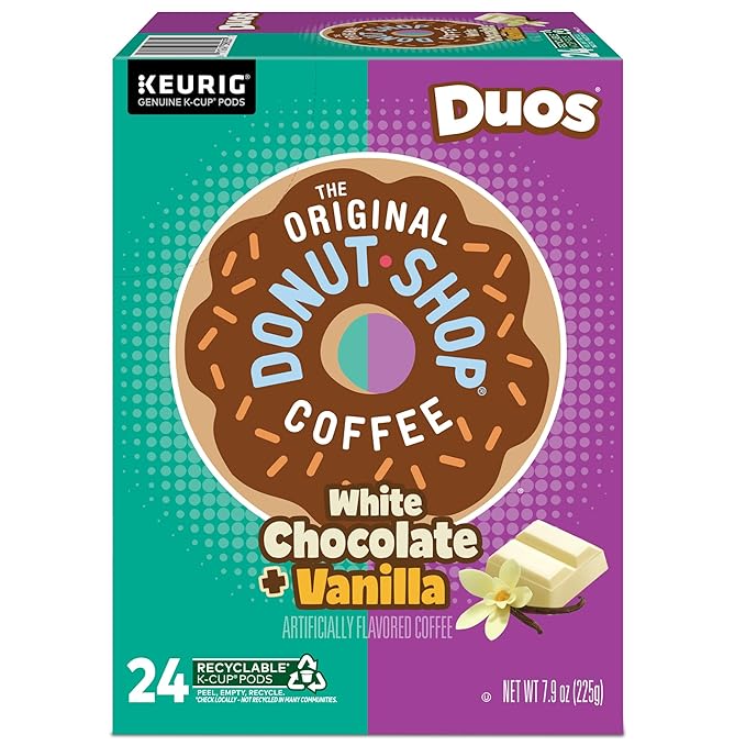 The Original Donut Shop Duos White Chocolate + Vanilla Keurig Single Serve K-Cup pods 96 Count