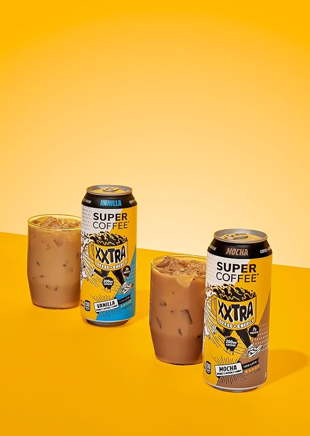 Super Coffee XXTRA Keto Protein Coffee (0g Added Sugar 7g Protein 130 Calories) [Caramel] 15 Fl Oz 12 Pack | Iced Smart Coffee Drinks - SoyFree GlutenFree