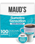 Maud's Sumatra Coffee Pods 100 ct Dark Roast Coffee in Single Serve Pods – 100% Arabica Coffee Compatible with Keurig K Cups Maker