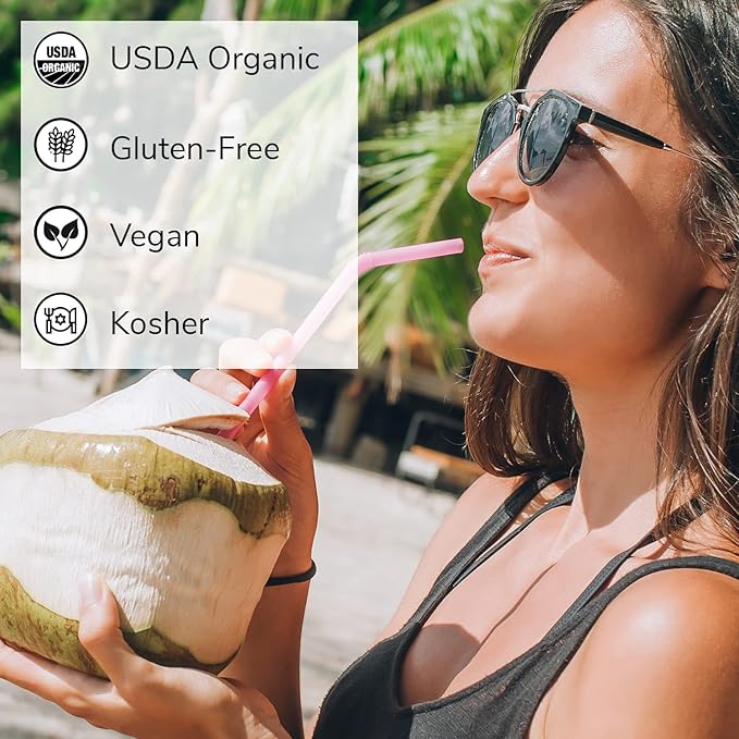 Nature's Greatest Foods Organic Coconut Water USDA Organic Certified No Sugar Added Never from Concentrate Pure &amp Refreshing 33.8 fl oz (Pack of 6)