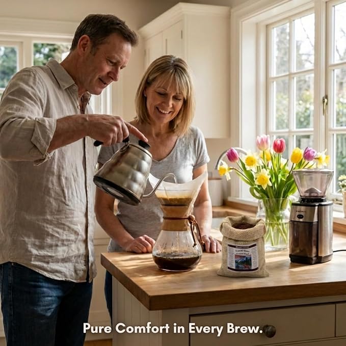 Montana Huckleberry Decaffeinated Ground Coffee - 12 oz Rustic Western Style Burlap Bag from Bounty Foods is Grown &amp Hand Picked in the Wild - Enjoy for Breakfast or All Day Long (Huck Decaf 12oz)