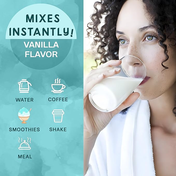 Zammex Bone Broth Protein Powder Pure Grass Fed Beef Vanilla Protein PowderHydrolyzed Collagen Supplement for Healthy SkinNailsHairJoints Non-GMOGluten Free Great in Shakes