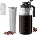 For Cold Brew Coffee Maker 64oz Iced with 304 Stainless Steel Black