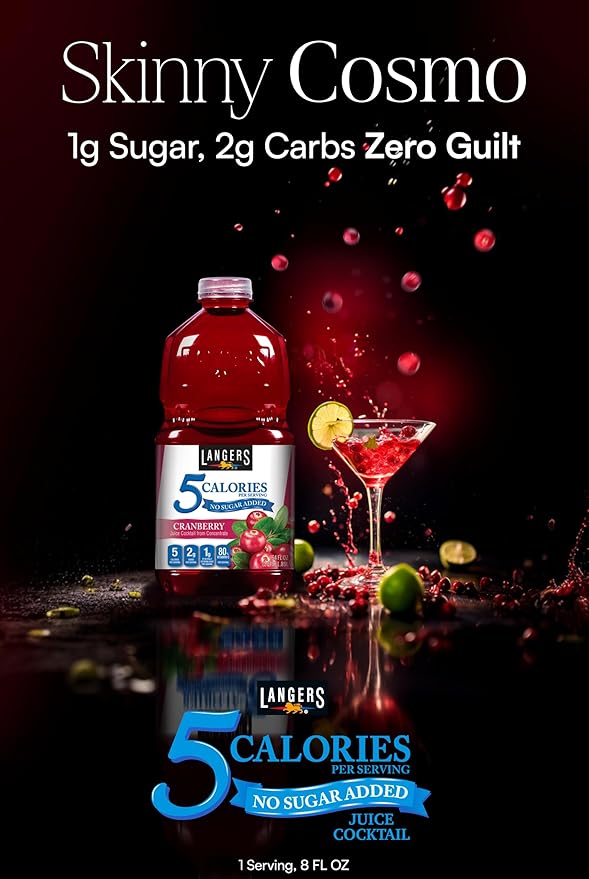 Langers 5 Juice Cocktail Cranberry 64 Fl Oz (Pack of 8)