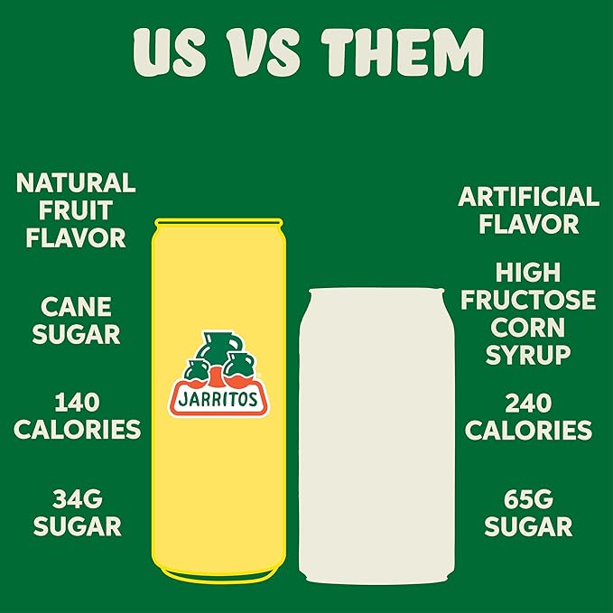 Jarritos - Mexican Soda Soft Drinks Pineapple (12 oz 355ml) 24 Cans (3 Boxes of 8) - Real Cane Sugar - 0g Fat - Made in Mexico - Natural Flavor Soda Pop - Party &amp BBQ Beverages