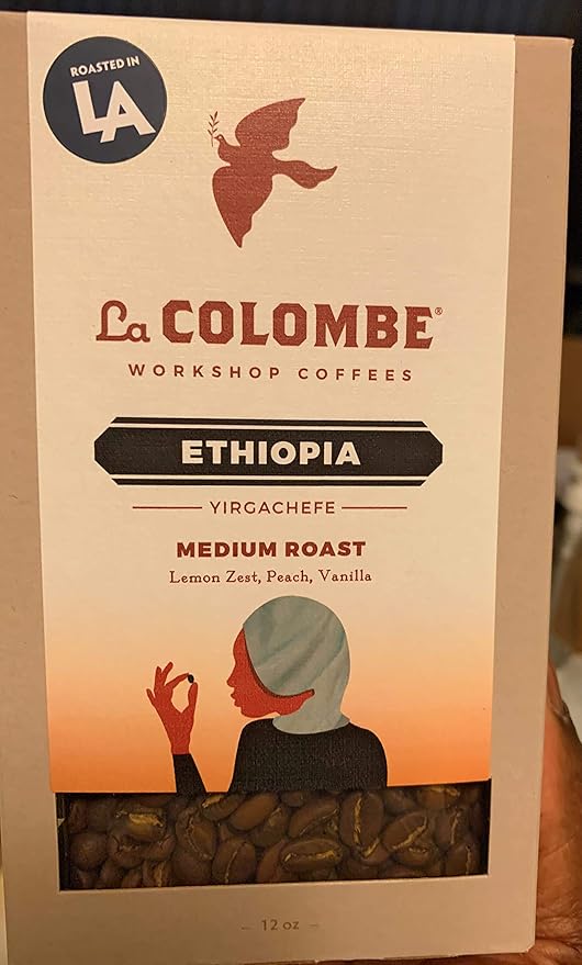 LA COLOMBE Ethiopia Yirgacheffe Whole Bean Coffee 12 OZ