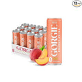 GORGIE Sugar Free Natural Energy Drinks Peach (12 Pack) - Healthy Energy Drinks - Natural Coffee Replacement with Green Tea Caffeine and Biotin - 150mg Caffeine Vegan &amp Low Calorie