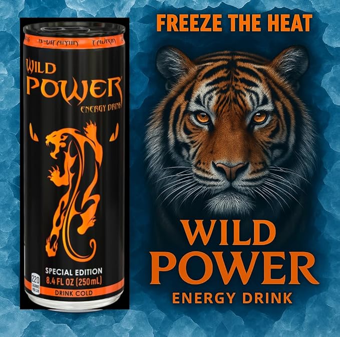 Wild Power Special Edition Energy Drink 8.4 fl oz (250 mL) Slim Cans 24 Pack