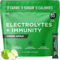 Keto Vitals Immunity Sugar Free Electrolytes Powder with Vitamin C Ginger Turmeric &amp Elderberry - Boost Your Immune System and Rehydrate Your Body - Green Apple Flavor 30 Count