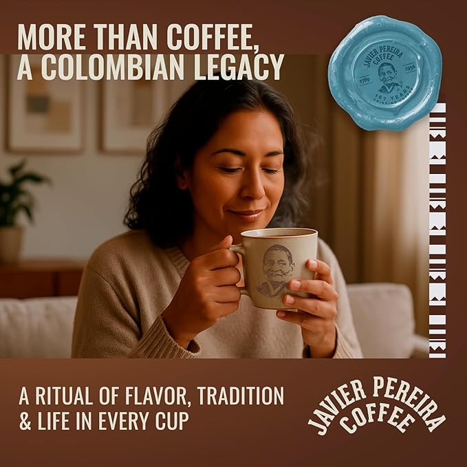 Javier Pereira Coffee Colombian Specialty Coffee Ground Sweet Boost – Medium Roast Arabica – Delicate Fruity Notes &amp Smooth Body – Certified Café de Colombia Single Origin – 17.6 oz