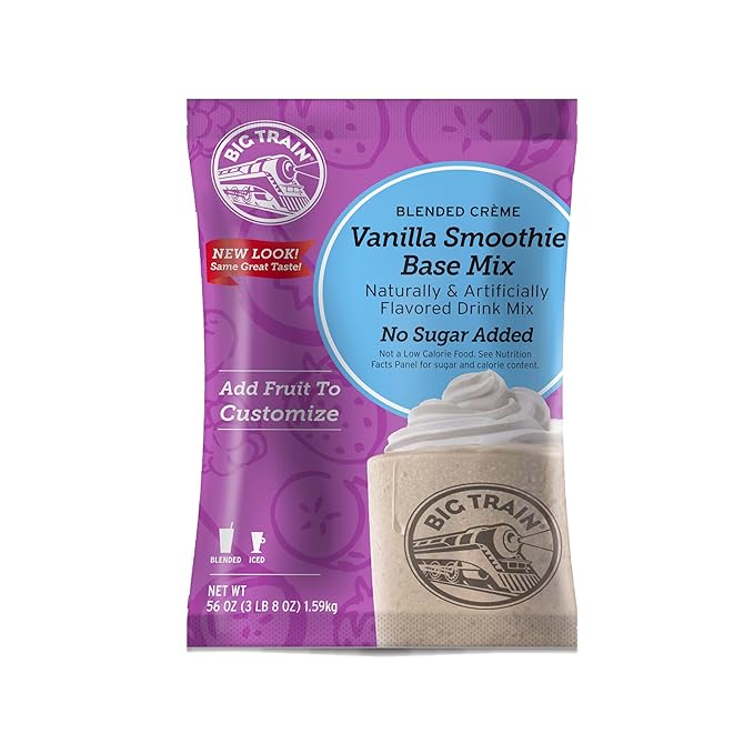 Big Train Blended Crème No Sugar Added Vanilla Smoothie Base Mix 3.5 Pound (Pack of 1)