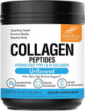 Sandhu's Grass-Fed Hydrolyzed Bovine Collagen Peptides Powder Unflavored | Supports Youthful Skin Hair Nails Mobility &amp Flexibility | for Men &amp Women | 1 lb 22 Servings