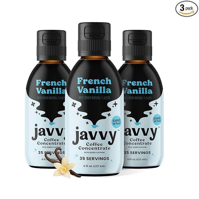 Coffee Concentrate - Cold Brew Coffee Perfect for Hot or Iced Instant Coffees Hot Drinks Cold Brew Concentrate 3 Pack - French Vanilla