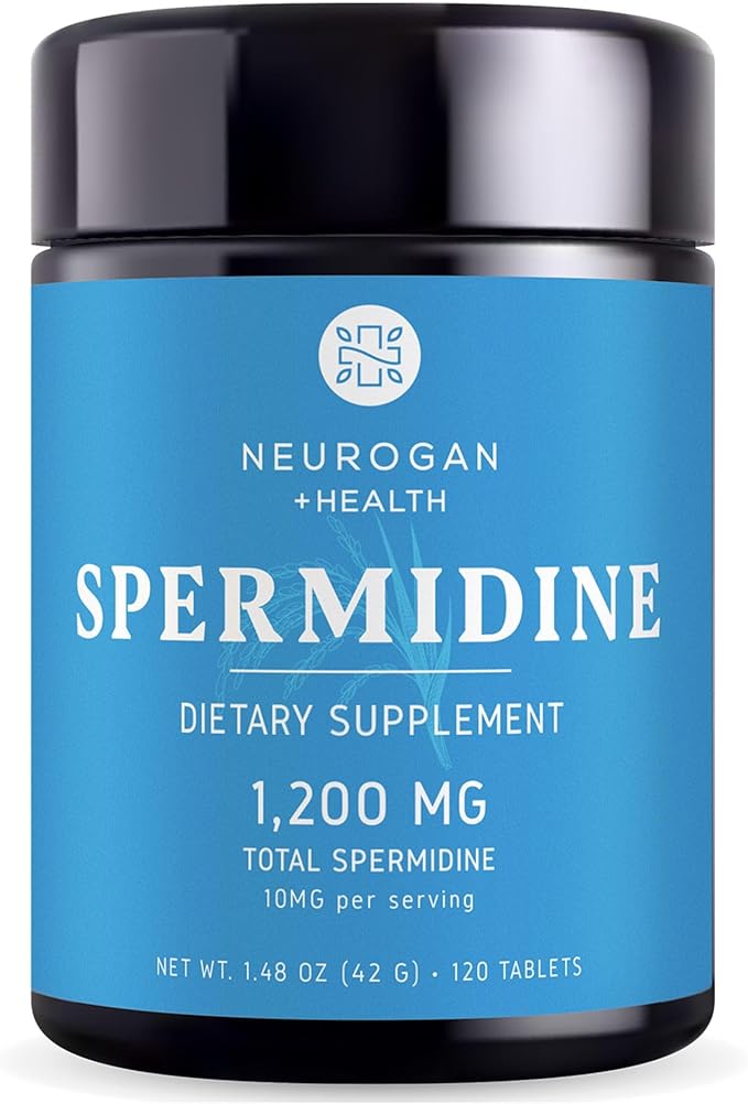 Neurogan Spermidine Supplement - 1200mg - 99% Pure 100x More Potent Than Rice &amp Wheat Germ Extract - for Cellular Health Anti-Aging &amp Energy* - Made in USA - 10MG Per Serving - 120 Servings