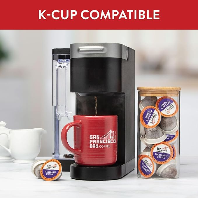 San Francisco Bay Compostable Coffee Pods - Hazelnut Crème (120 Ct) K Cup Compatible including Keurig 2.0 Flavored Medium Roast