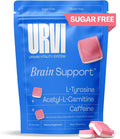 URVI® Brain Gummies – L-Tyrosine Acetyl-L-Carnitine Caffeine L Methyl Folate (Quatrefolic® 5-MTHF) Vitamin B12 &amp Iodine – Boosts Energy &amp Focus – Sugar-Free – Strawberry Flavor – 60 Gummie