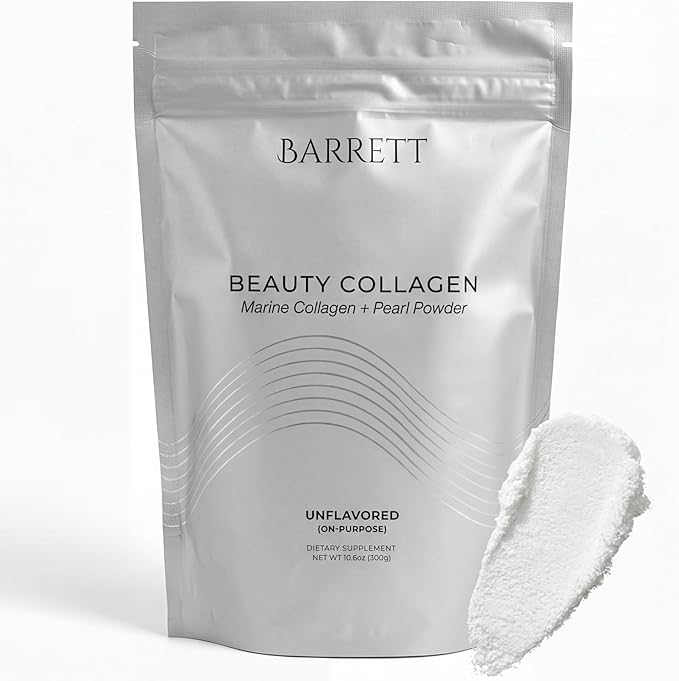 Barrett Beauty Collagen Powder Unflavored Marine Collagen Supplement with Pearl Powder Supports Hair Skin Nails &amp Daily Beauty Routine