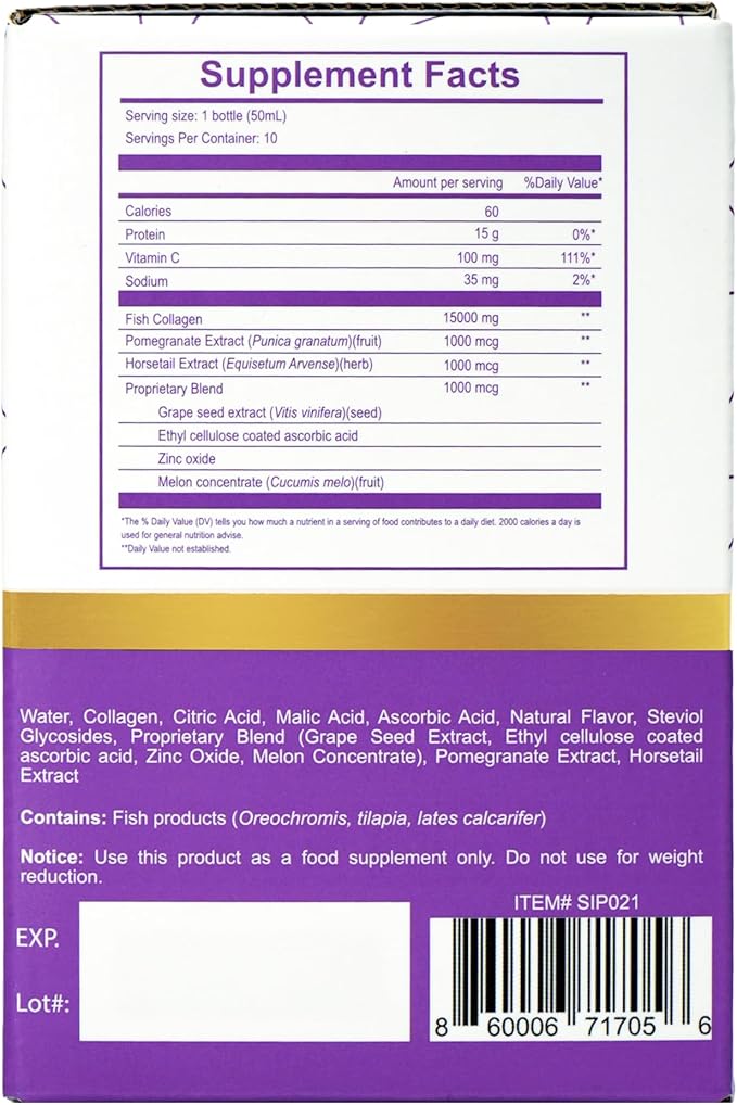 Bundle – Diamond Liquid Collagen Drink (15000 mg 50 ml x 30) + Diamond Collagen Liquid Shots (15000 mg 1.69 fl oz x 30)