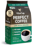 VitaCup Perfect Low Acid Coffee Ground USDA Organic &amp Fair Trade Mycotoxin Free Dark Roast Guatemala Single Origin Clean &amp Pure 20 ounces 52 Servings