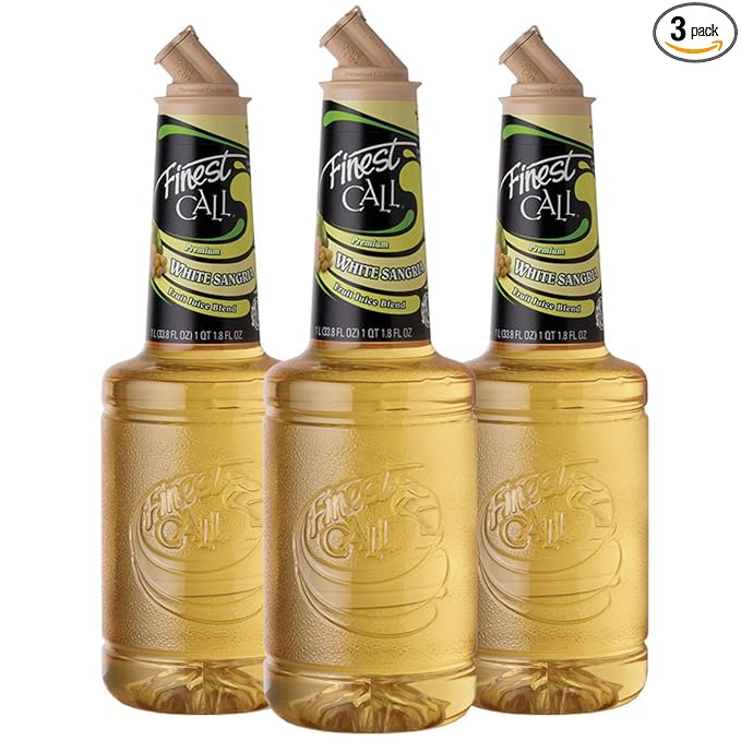 Finest Call Premium White Sangria Drink Mix 1 Liter Bottle (33.8 Fl Oz) Pack of 3