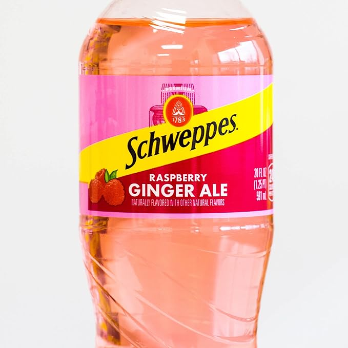 Raspberry Ginger Ale - Refreshing Crisp Delicious - 12 20oz Bottles
